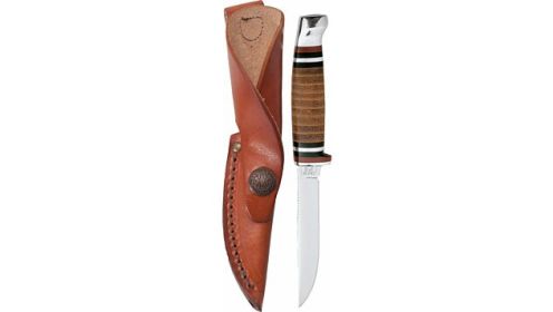 CASE KNIVES LEATHER HUNTER WITH LEATHER SHEATH