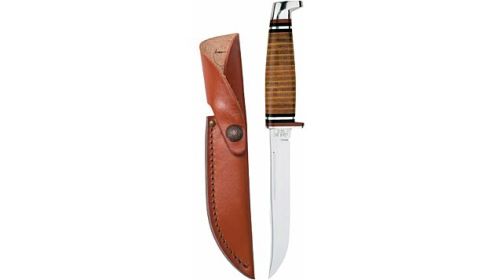 CASE KNIVES LEATHER UTILITY HUNTER WITH LEATHER SHEATH