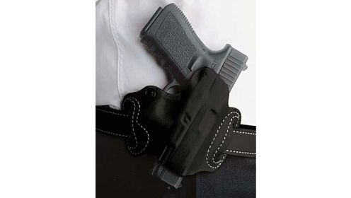 DESANTIS MINI SLIDE HOLSTER OWB RH LEATHER S/A HELLCAT BLK