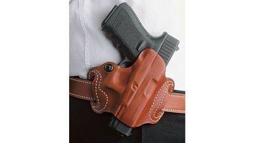 DESANTIS MINI SLIDE HOLSTER OWB RH LTHR FITS GLOCK 19 TAN