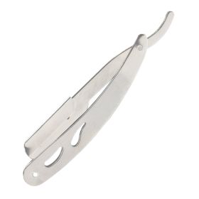 Professional All-Silver Straight Cut Throat Barber Shaving Razor + 10 Blades Stainless Steel