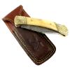 8.5" Damascus Blade Folding Knife Pearl Style Handle hand made with Sheath