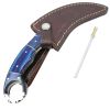 TheBoneEdge 8.5" Damascus Steel Hunting Knife With Wood Handle With Leather Sheath