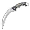 TheBoneEdge 8.5" Damascus Steel Blade Wood Handle Hunting Knife With Leather Sheath