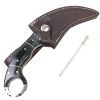 TheBoneEdge 8.5" Damascus Steel Blade Wood Handle Hunting Knife With Leather Sheath