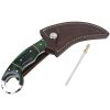 TheBoneEdge 8.5" Damascus Blade Hunting Knife Wood Handle With Leather Sheath