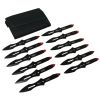 Defender-Xtreme 6.5"12 PC Set Ninja Throwing Knife Kit Stainless Steel All Black