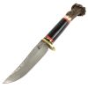 TheBoneEdge 9.5" Stainless Steel Damascus Pattern Hunting Knife Wood Handle