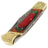 TheBoneEdge 9" Hand Made Damascus Blade Folding Knife Pakkawood Handle Multi Color