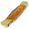 TheBoneEdge 9" Hand Made Damascus Blade Folding Knife Pakkawood Handle Yellow