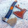 TheBoneEdge 20" Custom Handmade Damascus Steel Throwing Axe Hatchet Wood Handle