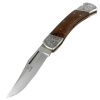 TheBoneEdge 9" Stainless Steel Blade Folding Knife Wood Handle With Leather Pouch