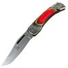 TheBoneEdge 7.5" Stainless Steel Blade Folding Knife Multi Wood Handle With Leather Pouch