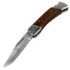 TheBoneEdge 7" Stainless Steel Blade Folding Knife Wood Handle With Leather Pouch