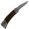 TheBoneEdge 7" Stainless Steel Blade Folding Knife Wood Handle With Leather Pouch