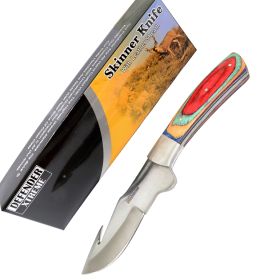 Defender-Xtreme 9" Skinner Knife Pakkawood Handle Surgical Steel Leather Sheath