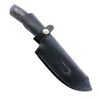 Defender-Xtreme 9" Black Wood Handle Stainless Steel Hook Blade Hunting Knife With Sheath