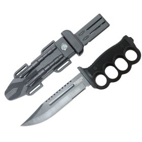 Defender-Xtreme 13" Hunting Knife Serrated Blade With Sheath & Fire Starter