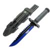 Defender-Xtreme 13" Survival Knife w/ Sheath Fire Starter Whistle Blade Sharpener