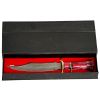 TheBoneEdge 16" Damascus Blade Custom Hand Made Hunting Knife Red Handle W/ Sheath