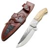 TheBoneEdge 10" Engraved Blade Ash Wood Handle Custom Hand Made Tracker Hunting knife With Sheath