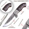 TheBoneEdge 10" Hand Made Wanging Wood Handle Engraved Blade Tracker Hunting knife With Sheath