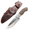 TheBoneEdge 10" Rose Wood Handle Engraved Blade Hand Made Tracker Hunting knife With Sheath