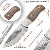 TheBoneEdge 9" Rose Wood Handle Engraved Blade Hand Made Tracker Hunting knife With Sheath