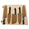 TheBoneEdge 5 Pcs Brown & Black Resin Handle Damascus Fordge Blade Chef's Knife Set