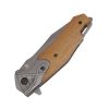 Hunt-Down 8" Titanium Coated Finish Blade Ball Baring Folding Knife With Leather Sheath