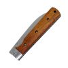 Hunt-Down 9" Liner Lock Wood Handle Steel Bolster Folding Knife 7cr17 Steel