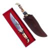 TheBoneEdge 16" Bone Handle Eagle Head Hunting Bowie Knife & Brass Work Hand Crafted