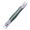 TheBoneEdge 7" Damascus Folding Knife Green Wood Handle Bolster Handmade with Sheath