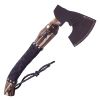 TheBoneEdge 17.5" Hunting Axe Dark Brown Wood Handle Black Coated Steel Blade With Sheath