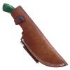 TheBoneEdge 10" Damascus Blade Tracker Hunting knife Green Bone Handle With Leather Sheath