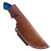TheBoneEdge 10" Damascus Blade Tracker Hunting knife Blue Bone Handle With Leather Sheath