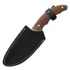 Defender-Xtreme 9" Wood Handle Gut Hook Blade Hunting Knife With Leather Sheath