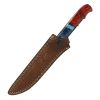 TheBoneEdge 13" Damascus Blade Multi Resin Handle Fillet Knife With Leather Sheath