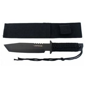 Defender 11" Black Tanto Knife with Sheath