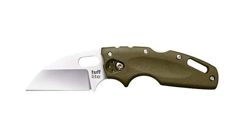 COLD STEEL TUFF LITE 2.5" OD GREEN PLAIN EDGE CLIP FOLDER