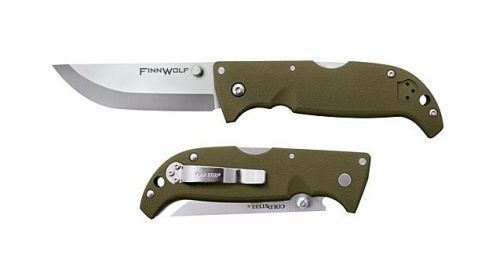 COLD STEEL FINN WOLF 3.5" OD GREEN CLIP FOLDER W/TRI-AD LOCK