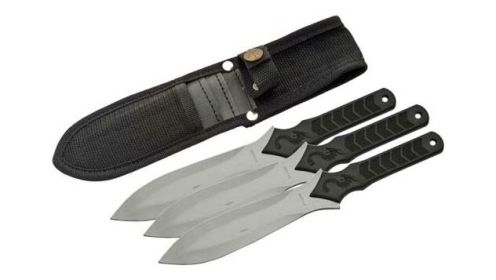 SZCO RITE EDGE 10" DRAGON THROWING KNIFE 3PC SET W/SHTH
