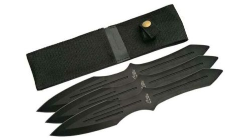 SZCO RITE EDGE 9.75" THROWING KNIFE BLACK 3PC SET W/SHEATH