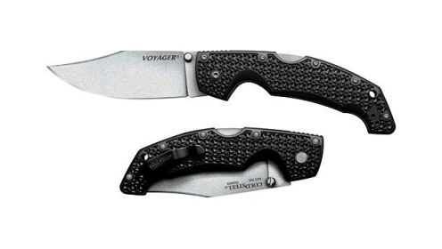 COLD STEEL LARGE VOYAGER 4" PLAIN EDGE BLADE CLIP FOLDER