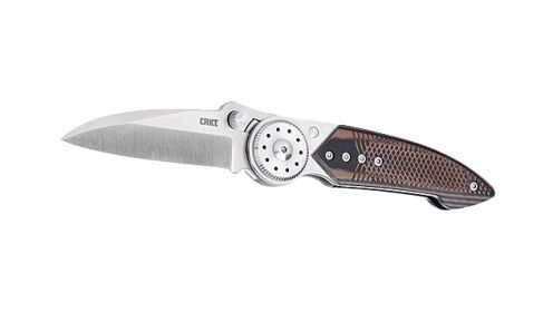CRKT WALKER 2.93" PLAIN EDGE FOLDER SS/WOOD BLADE BTN LOCK