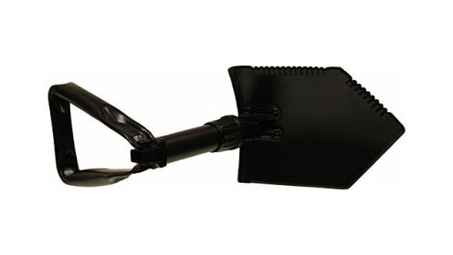 RED ROCK MILITARY TRI-FOLD SHOVEL W/ CASE 23" OPEN BLACK