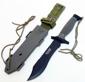 12" MILITARY SURVIVAL BOWIE HUNTING KNIFE w/ SHEATH Fixed Blade Army