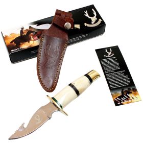 TheBoneEdge 9" Skinner Stainless Steel Blade Hunting Knife with Hook Sharp
