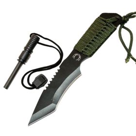 7" Full Tang Survival Hunting Knives with Fire Starter Sheath Stainless Steel Knife
