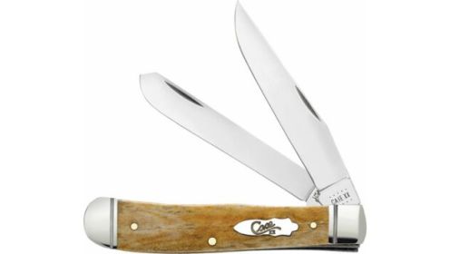 CASE KNIVES ANTIQUE BONE SMOOTH TRAPPER FLUTED BOLSTERS